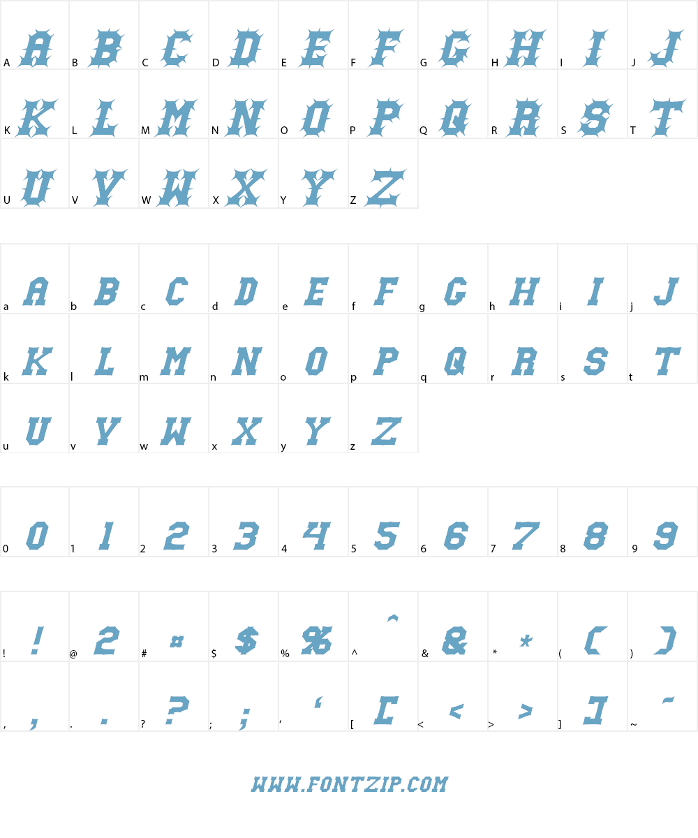Gutcruncher Font Character